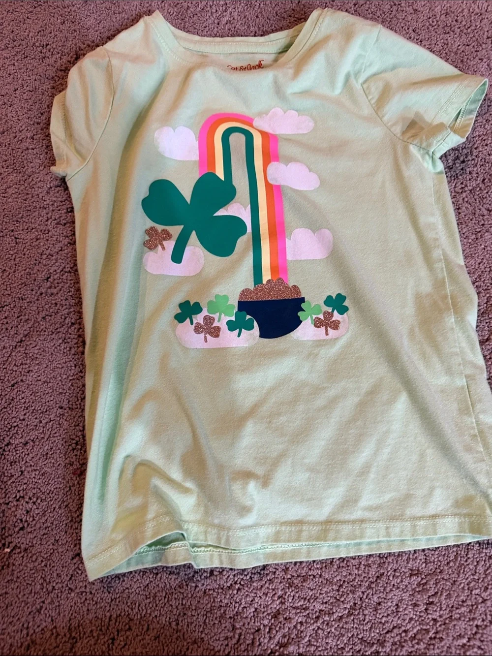 Cat & Jack Girls' 3-Pack Short Sleeve Tees - Lime, Pink & Red